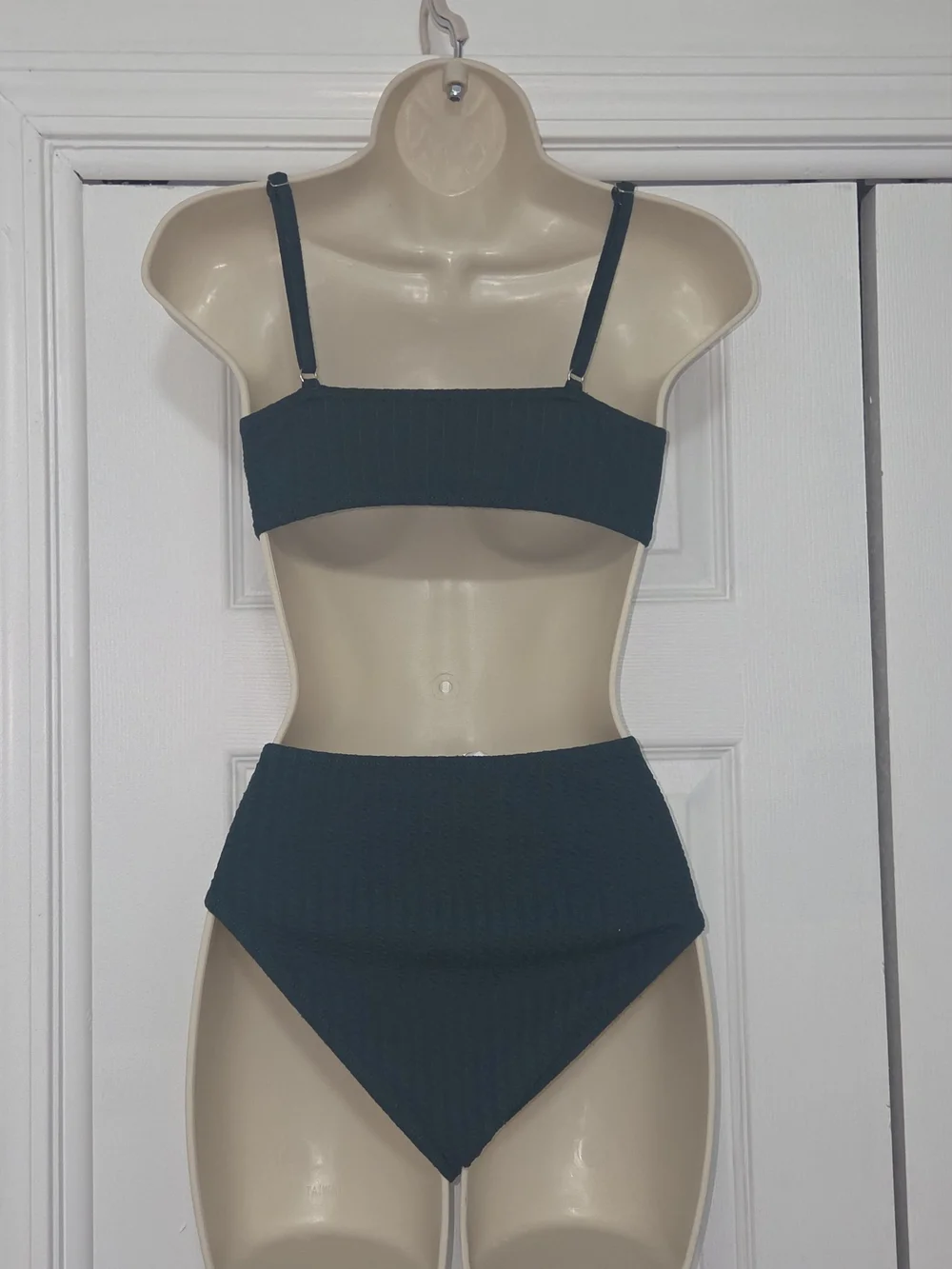 Kid's Green Teal Ring-Front Bikini Set